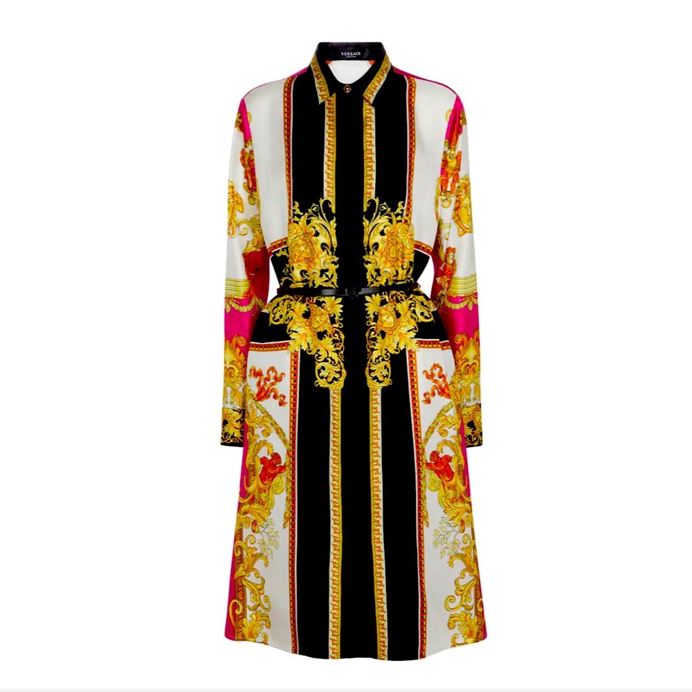 Versace Medusa Renaissance silk shirt dress size 4